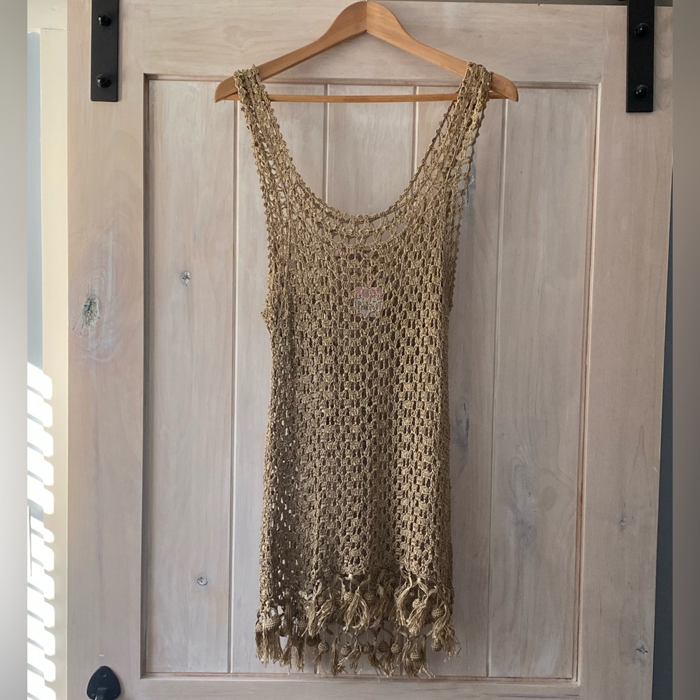 NWT Calypso St Barth Abriana Gold Sweater